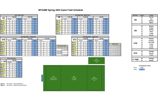 Spring 2025 Schedule