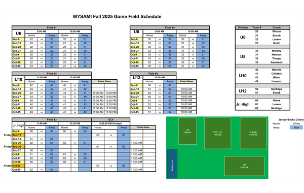 Fall 2025 Schedule